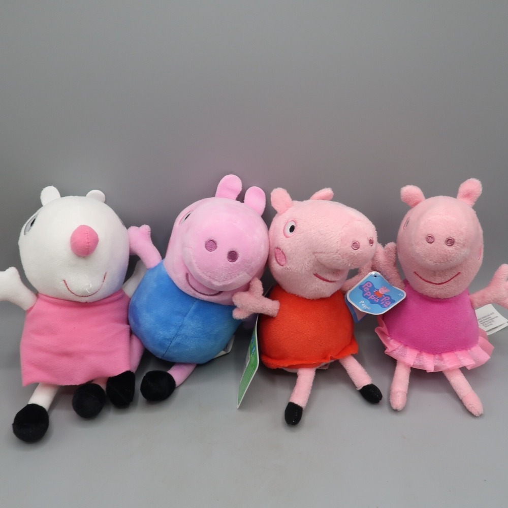 Lot of 4 Peppa Pig Plush George ballerina friends Stuffed Animals Hasbro 8 in